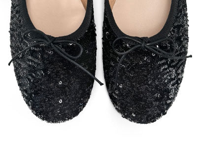 Ballerine accollate con paillettes nere - Image 5