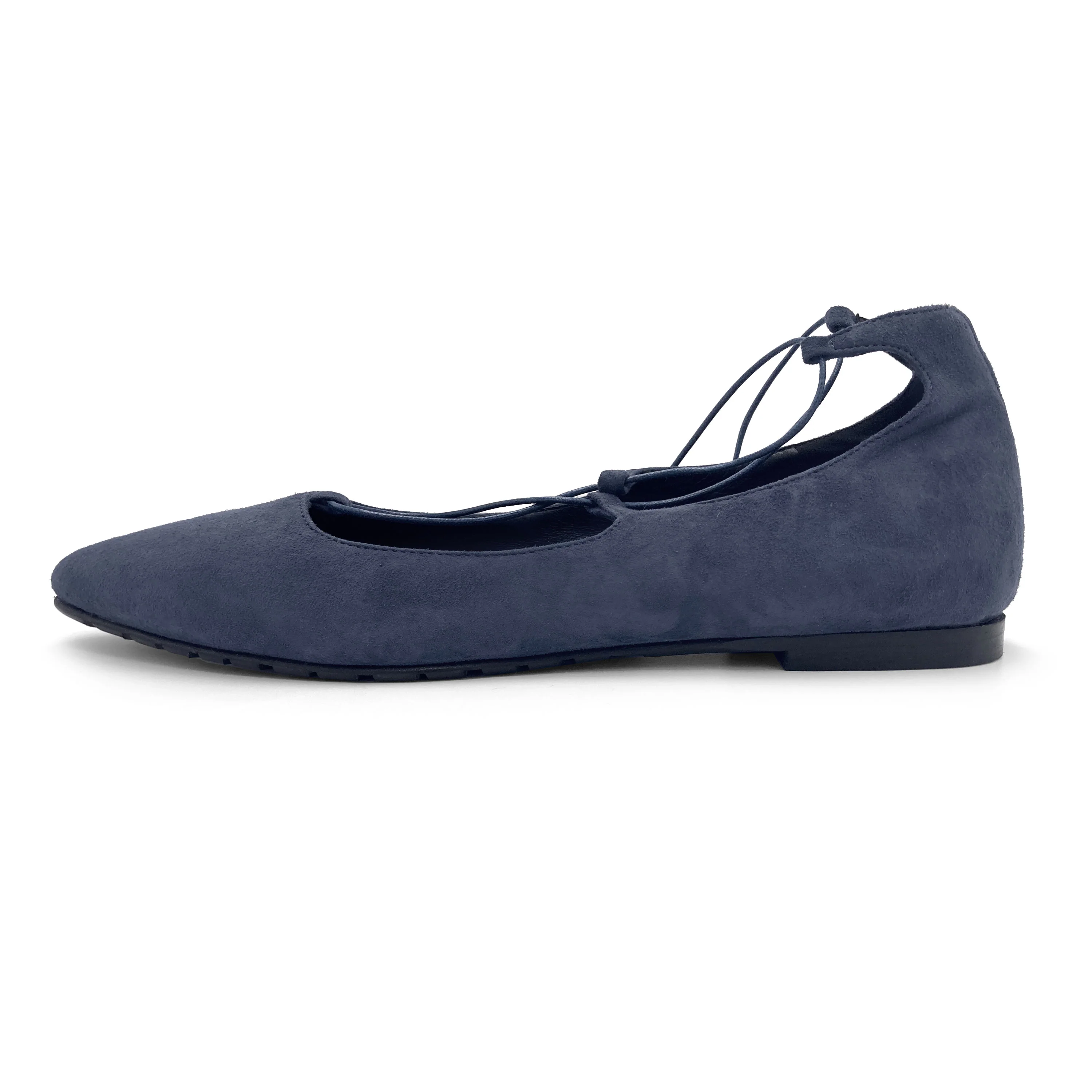 Ballerine con lacci alla schiava in camoscio blu petrolio - Image 4