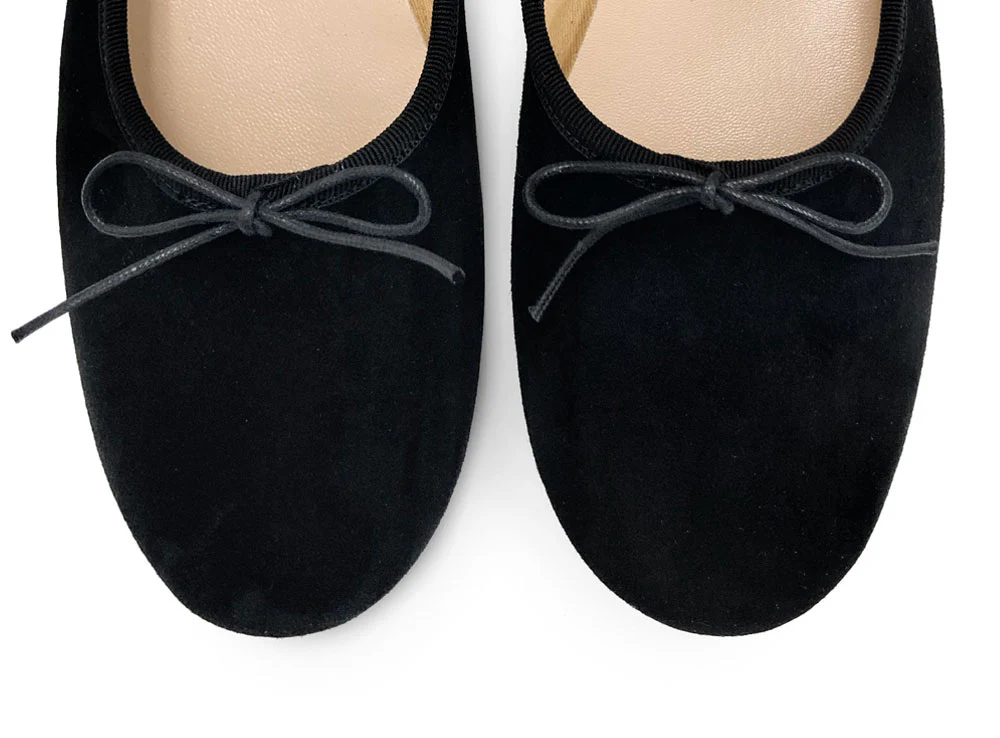 Ballerine "glove shoes" nere accollate in camoscio - Image 5