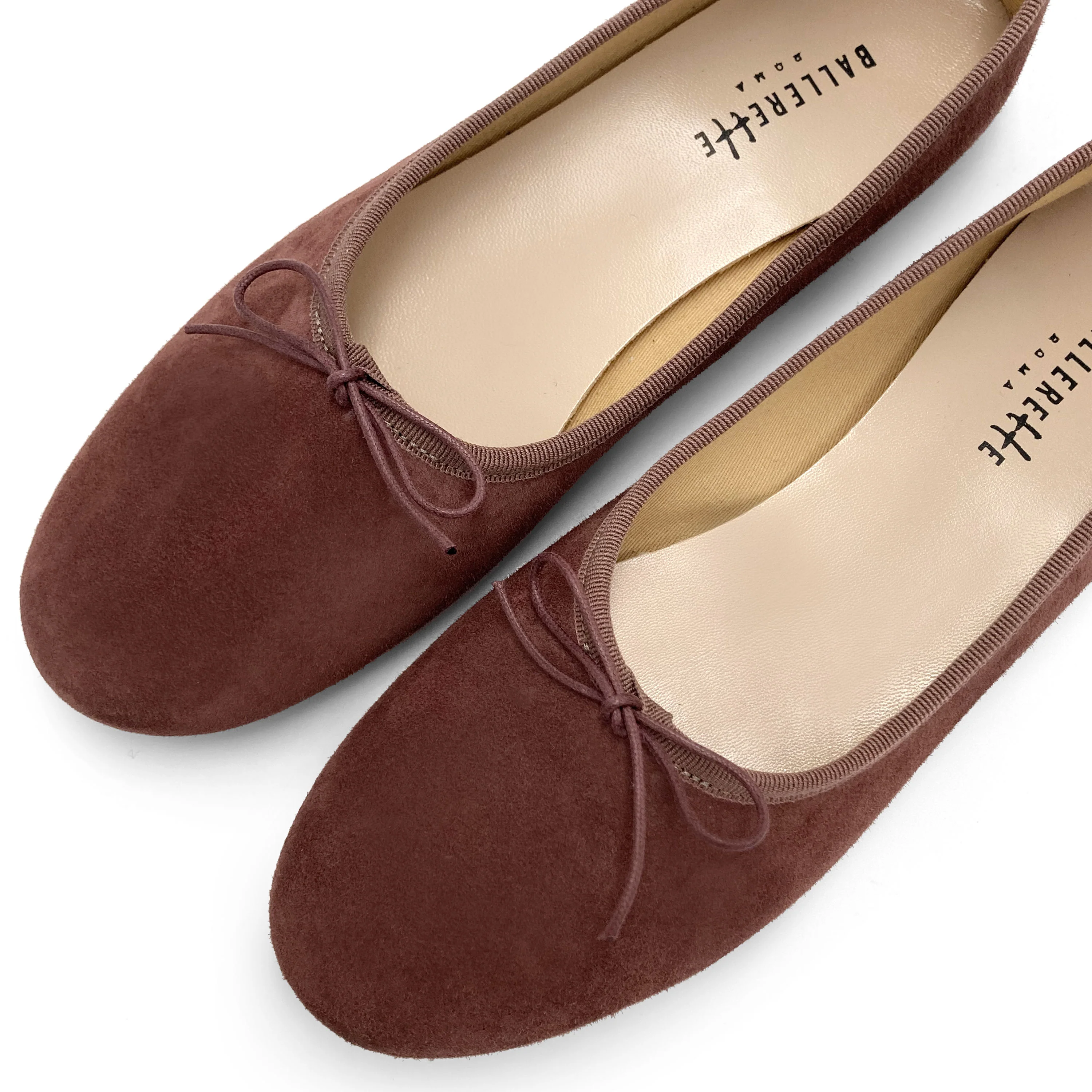Ballerine "glove shoes" viola vino accollate in camoscio - Image 3