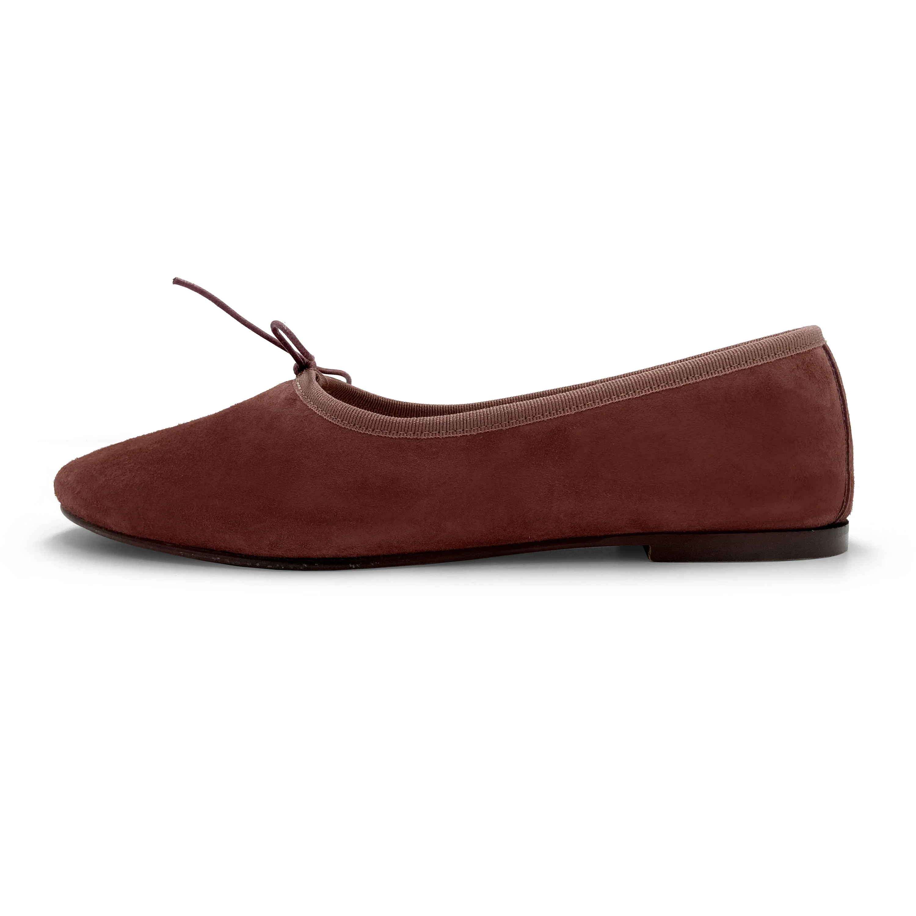 Ballerine "glove shoes" viola vino accollate in camoscio - Image 4