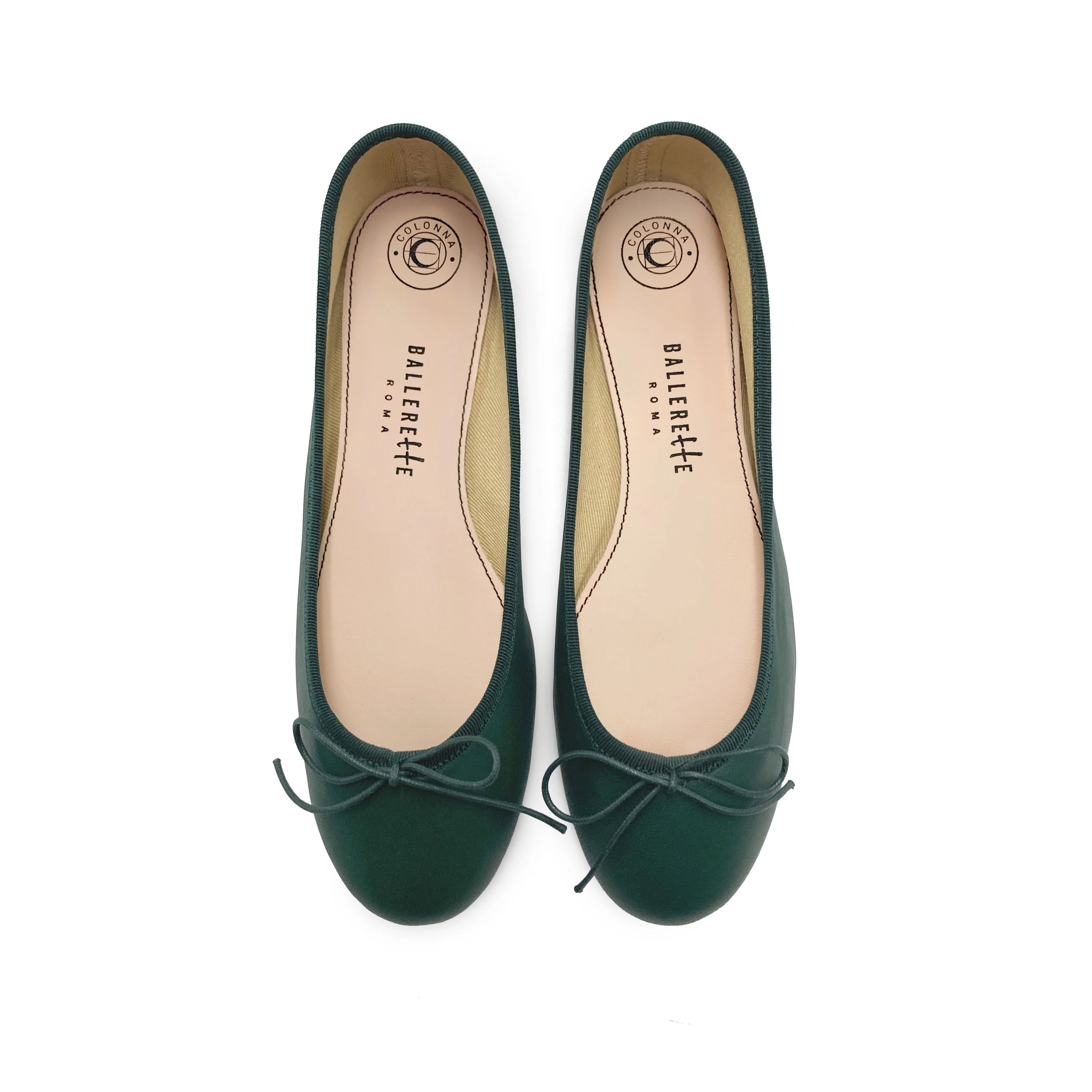 Ballerine in pelle verdi bottiglia - Image 2