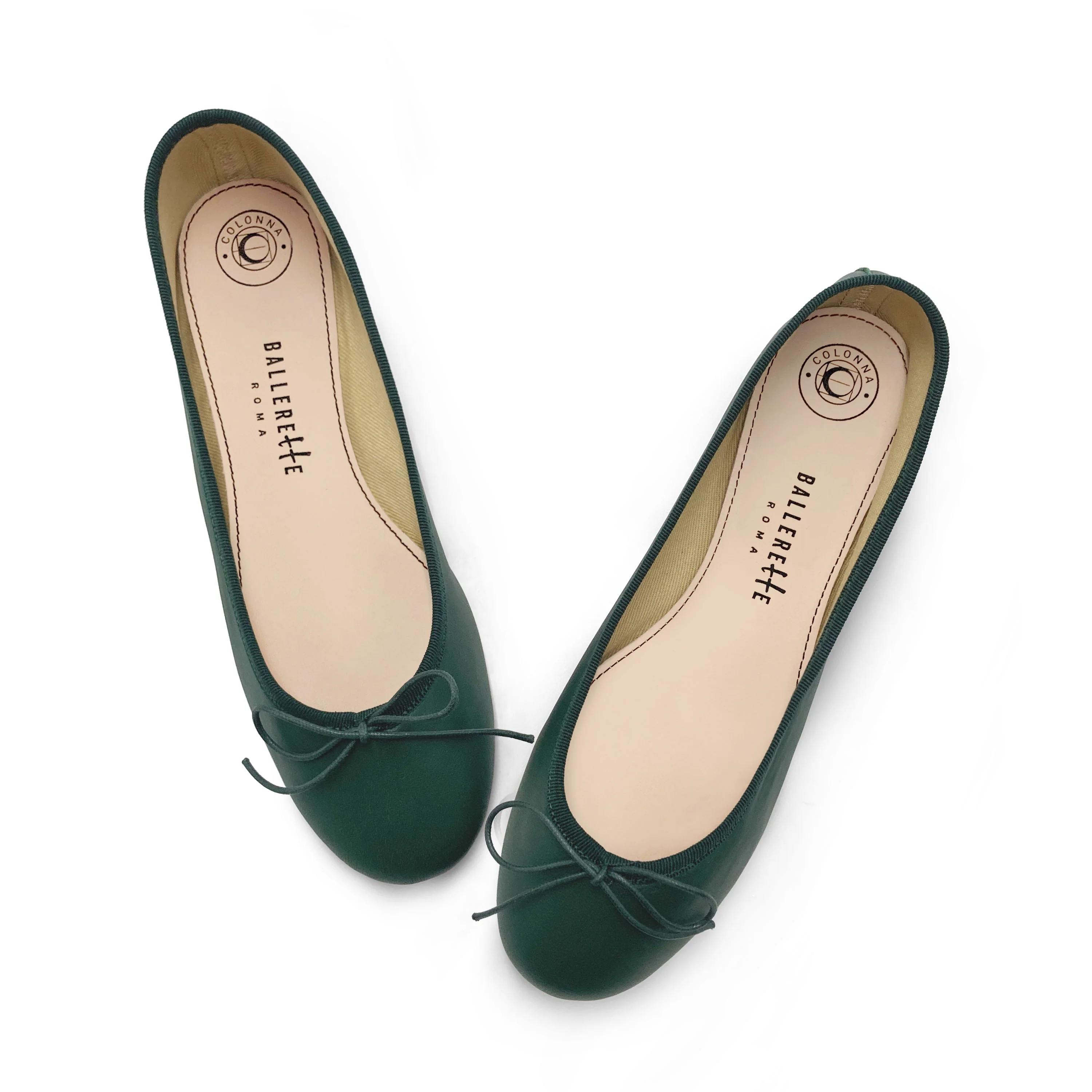 Ballerine in pelle verdi bottiglia - Image 3