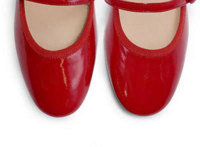 Ballerine Mary Jane rosse in vernice con cinturino e tacco - Image 5