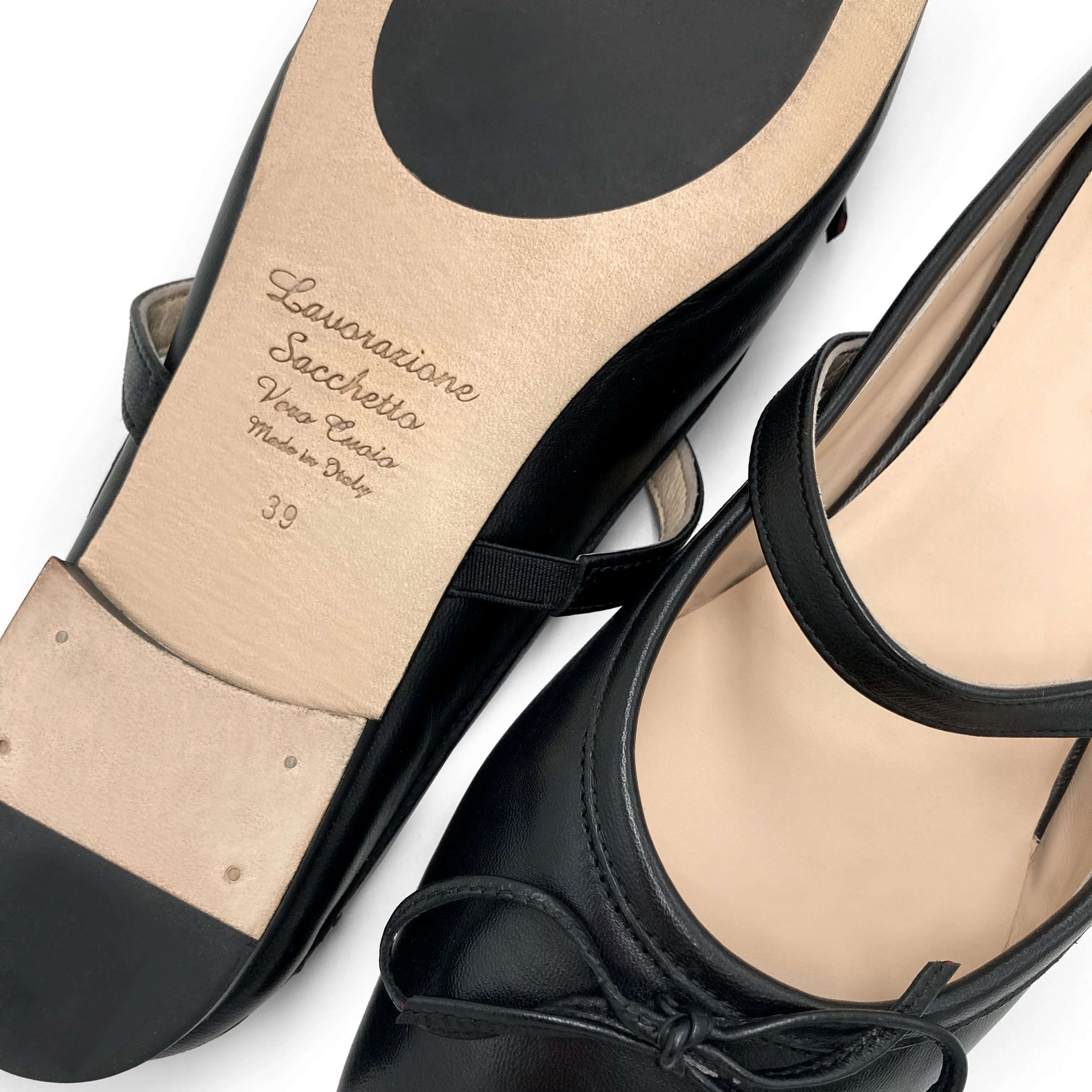 Ballerine sabot nere con lavorazione a sacchetto - Image 3