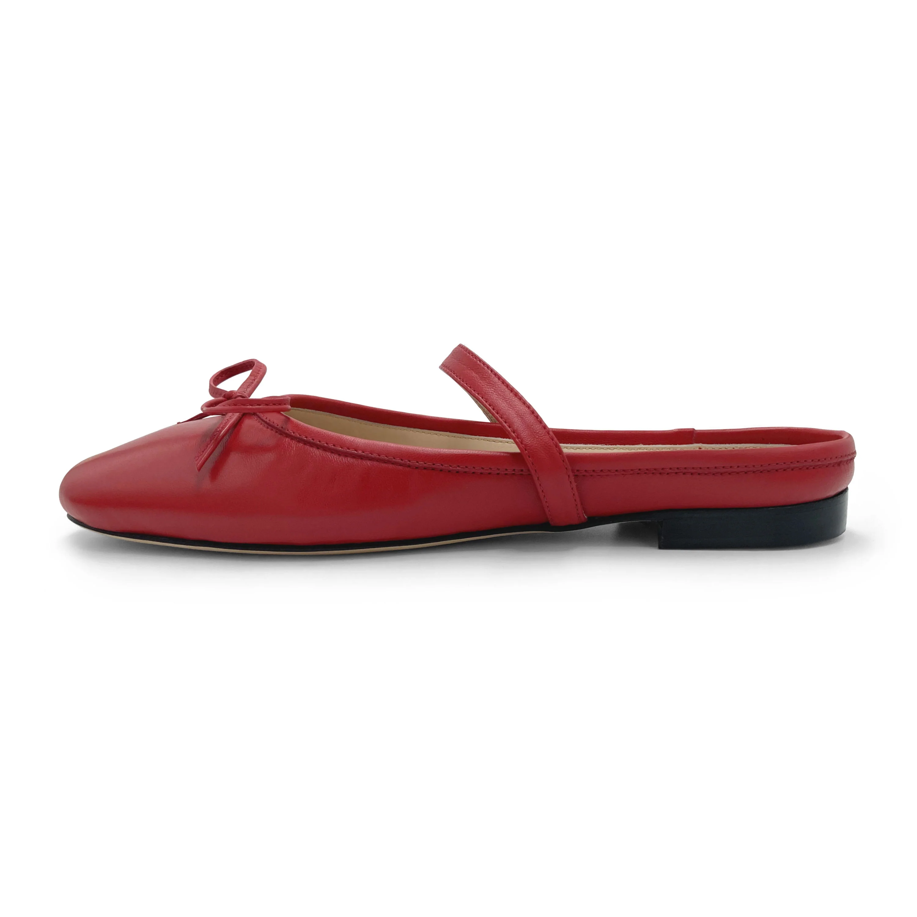 Ballerine sabot rosse con lavorazione a sacchetto - Image 4