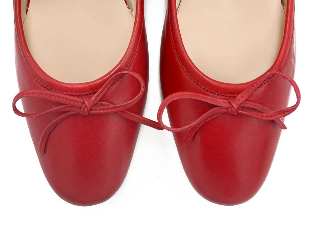 Ballerine sabot rosse con lavorazione a sacchetto - Image 6